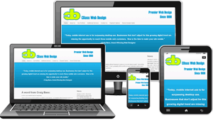 Responsive website layout shown on different devices